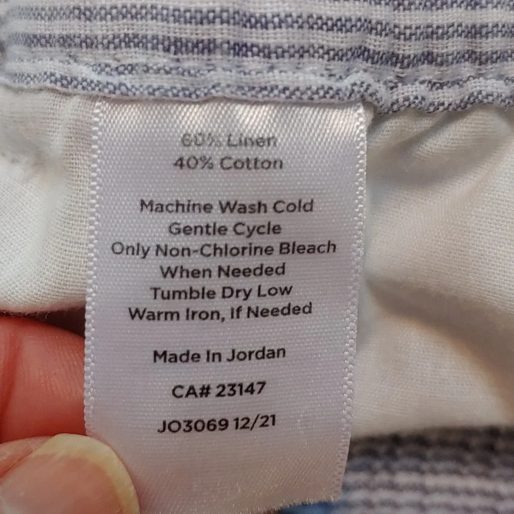 Talbots Linen Blue and White Lounge Pants with Pockets! - Picture 9 of 9